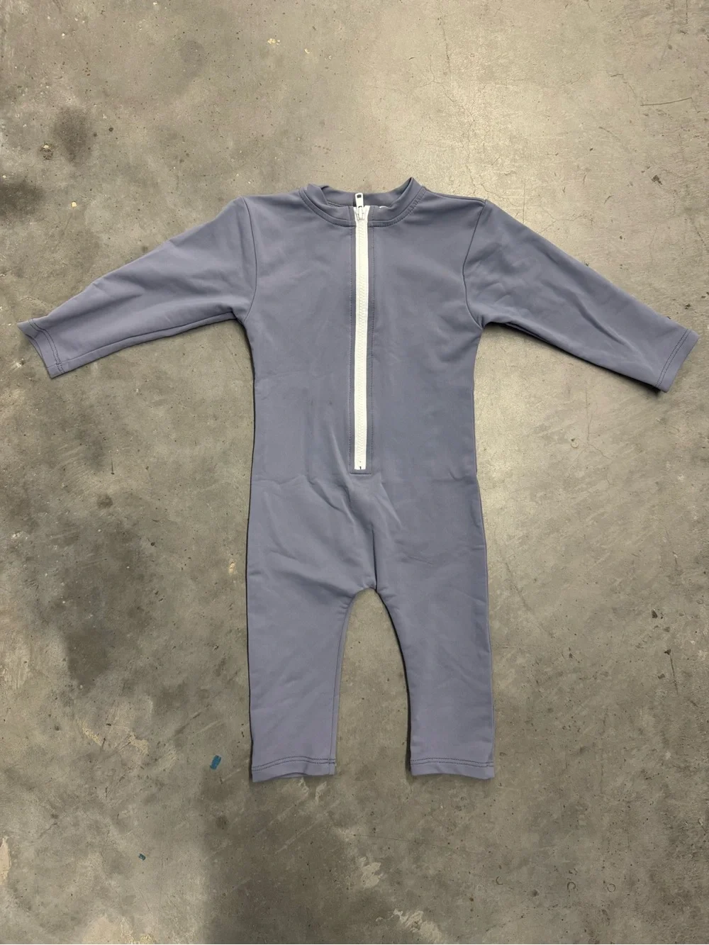 Petit Crabe Baby Gray Star Long Sleeve One Piece Swimsuit Size 0-1